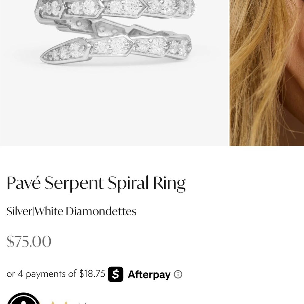 Dazzling Spiral Ring with White Diamondettes